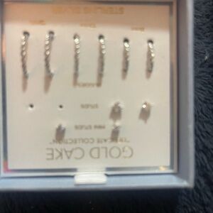 Gold Cake Silver Hoop and Stud Earring Set